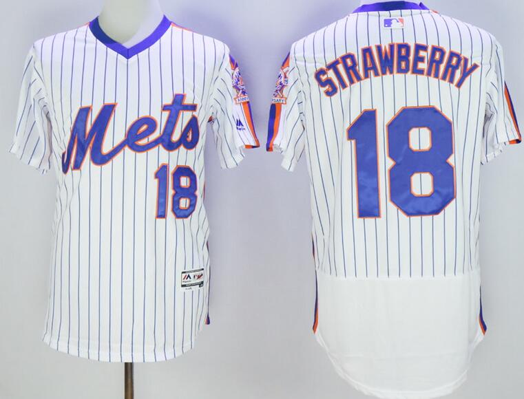 2016 New York Mets 18 Darry Strawberry white Flexbase Authentic Collection Jersey