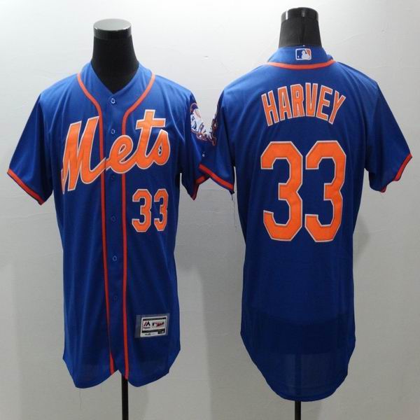 2016 New York Mets 33 Matt Harvey blue Flexbase Authentic Collection men mlb baseball Jersey