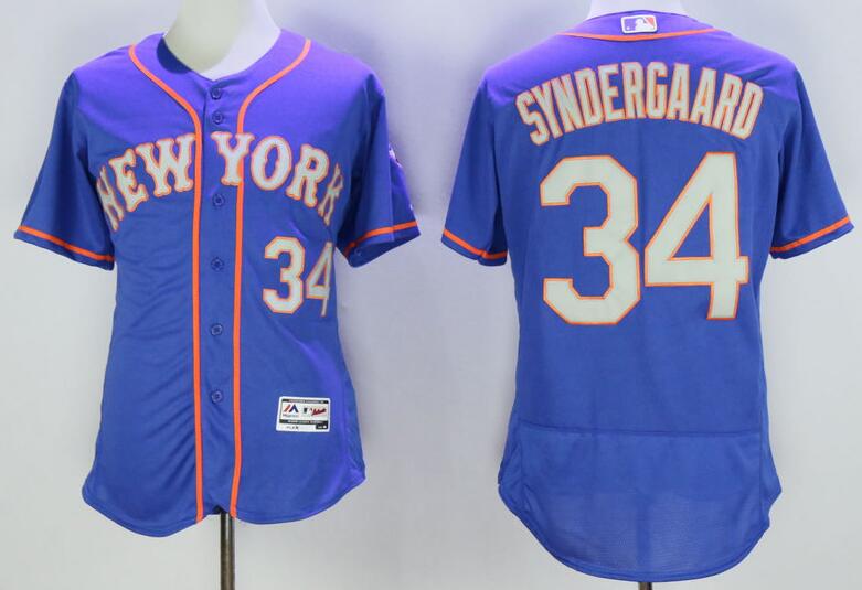 2016 New York Mets 34 Noah Syndergaard blue Flexbase Authentic Collection Jersey