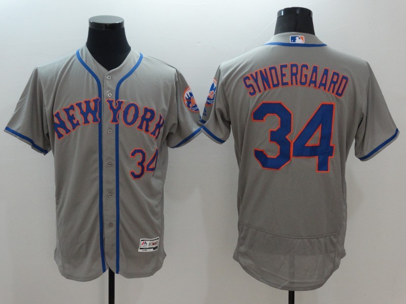 2016 New York Mets 34 Noah Syndergaard gray baseball jersey