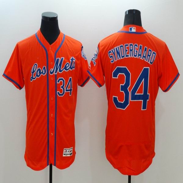 2016 New York Mets 34 Noah Syndergaard orange Flexbase Authentic Collection Jersey