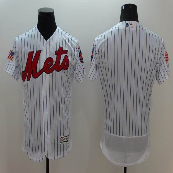 2016 New York Mets blank White Blue Strip Flexbase Authentic Collection Jerseys