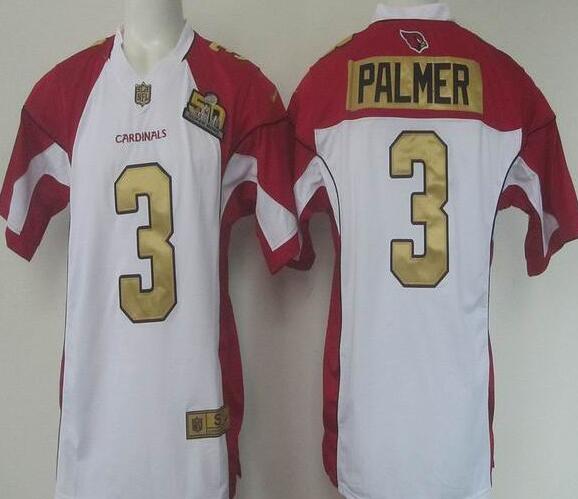 2016 Nike Arizona Cardinals 3 Carson Palmer white red game nfl jersey 50th patch