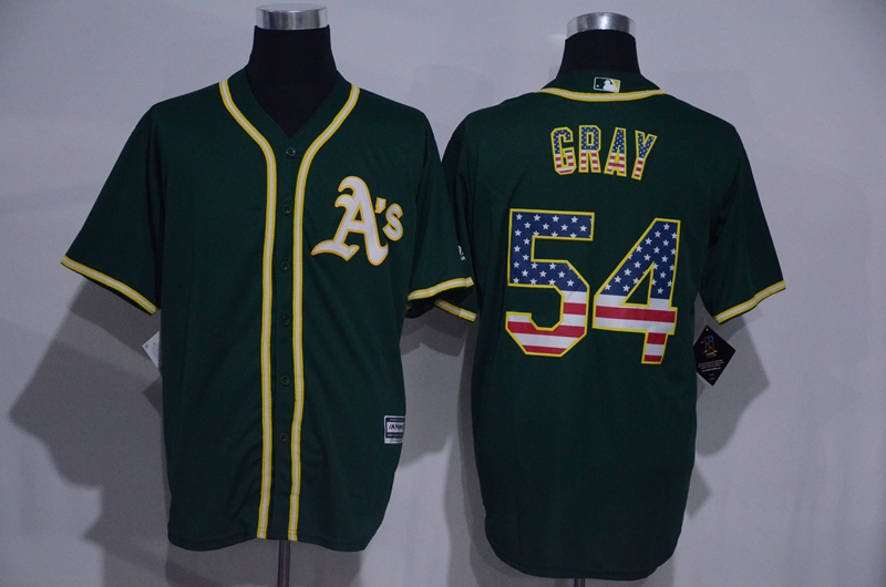 2016 Oakland Athletics 54 Sonny Gray usa flag green baseball jersey