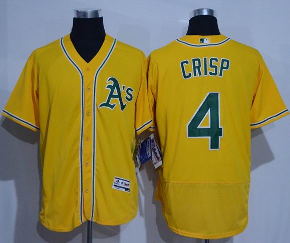 2016 Oakland Athletics Coco Crisp 4 yellow Flexbase Authentic Collection baseball mlb Jersey