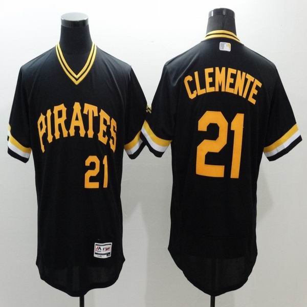 2016 Pittsburgh Pirates 21 Roberto Clemente black elite baseball jersey-1