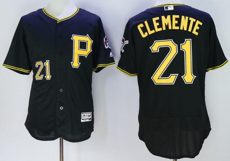 2016 Pittsburgh Pirates 21 Roberto Clemente black elite baseball jersey