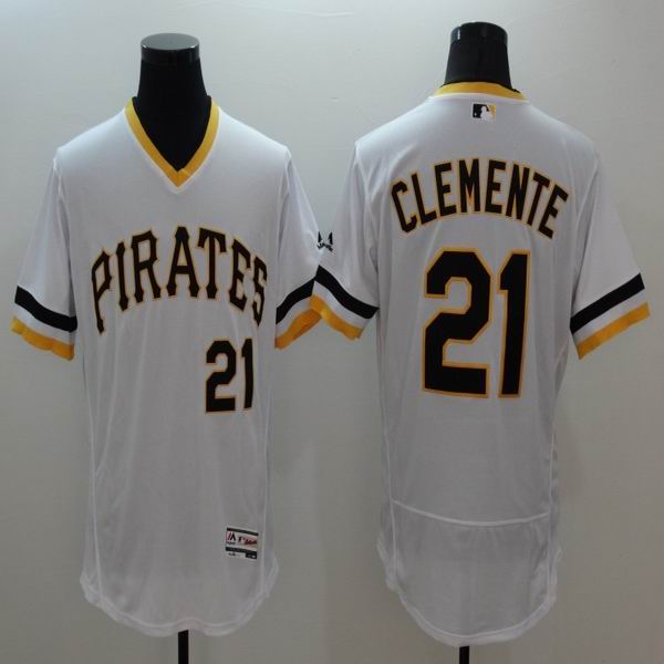 2016 Pittsburgh Pirates 21 Roberto Clemente white elite baseball jersey-1