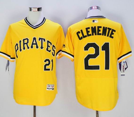 2016 Pittsburgh Pirates 21 Roberto Clemente yellow Flexbase Authentic Collection Jersey