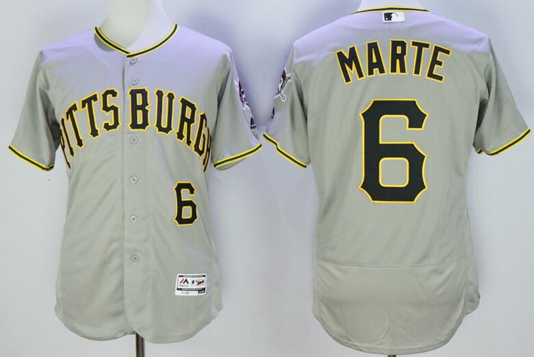 2016 Pittsburgh Pirates 6 Starling Marte grey elite baseball jersey