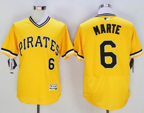 2016 Pittsburgh Pirates 6 Starling Marte yellow Flexbase Authentic Collection Jersey