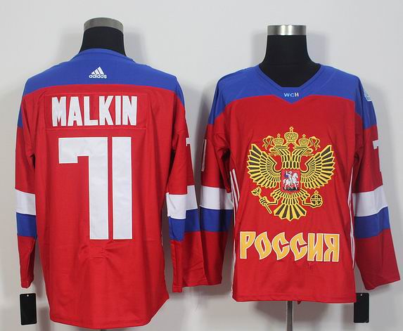 2016 Russia team World Cup 71 Evgeni Malkin red Ice men nhl Hockey Jerseys