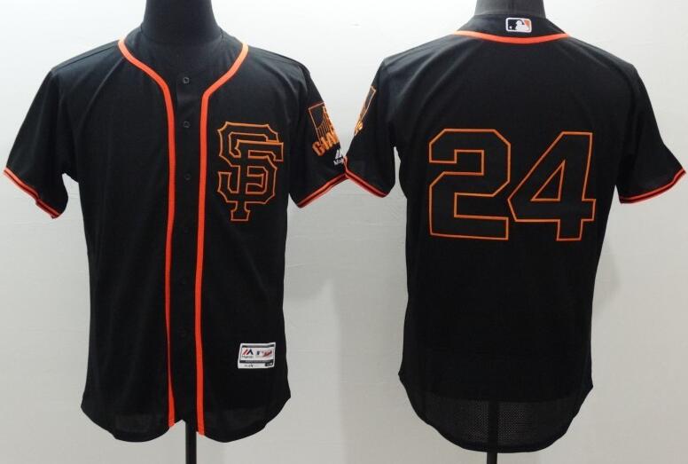 2016 San Francisco Giants 24 Willie Mays black elite baseball jersey