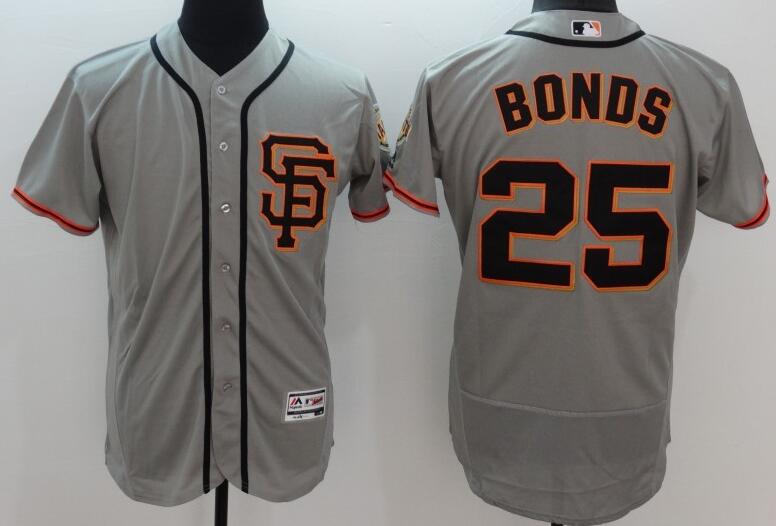 2016 San Francisco Giants 25 Barry Bonds elite gray baseball jersey
