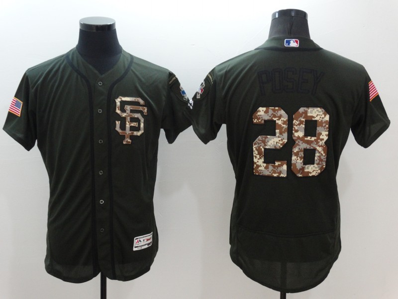 2016 San Francisco Giants 28 Buster Posey green Flexbase Authentic Collection Jersey