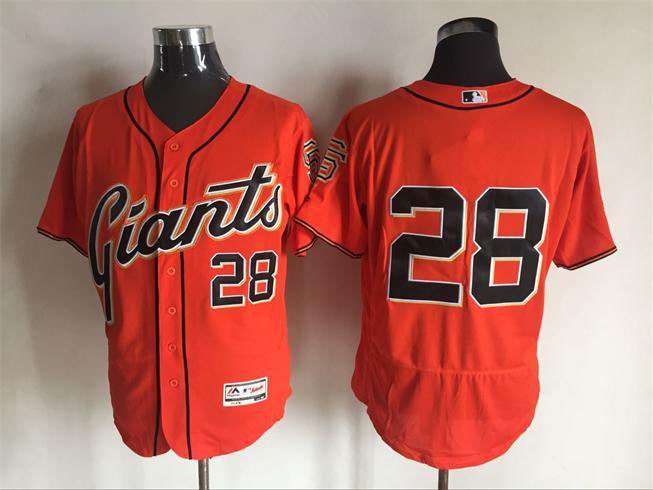 2016 San Francisco Giants 28 Buster Posey orange Flexbase Authentic Collection Jersey
