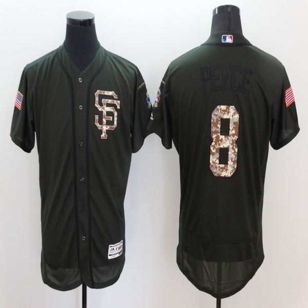 2016 San Francisco Giants 8 Hunter Pence green camo Flexbase Authentic Collection Jersey