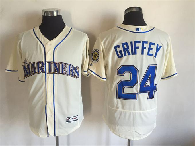 2016 Seattle Mariners 24 Ken Griffey Beige Flexbase Authentic Collection men baseball mlb Jersey