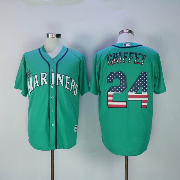 2016 Seattle Mariners 24 Ken Griffey green USA Flag Majestic men mlb baseball jerseys