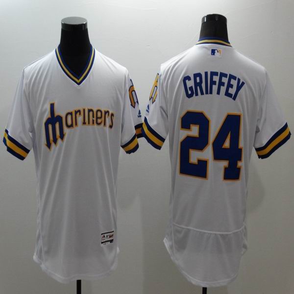 2016 Seattle Mariners 24 Ken Griffey white elige  men baseball mlb Jersey