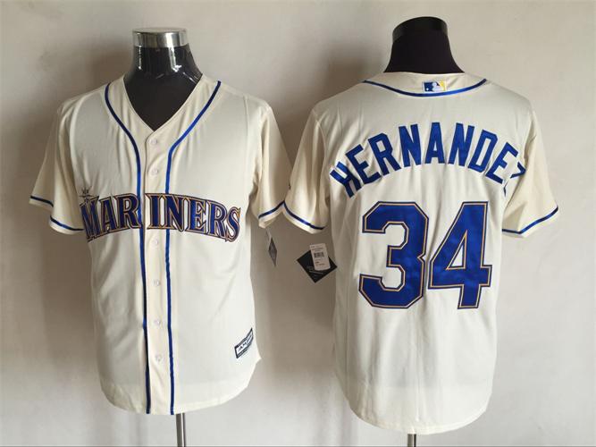 2016 Seattle Mariners 34 Felix Hernandez beige Flexbase Authentic Collection men baseball mlb Jersey