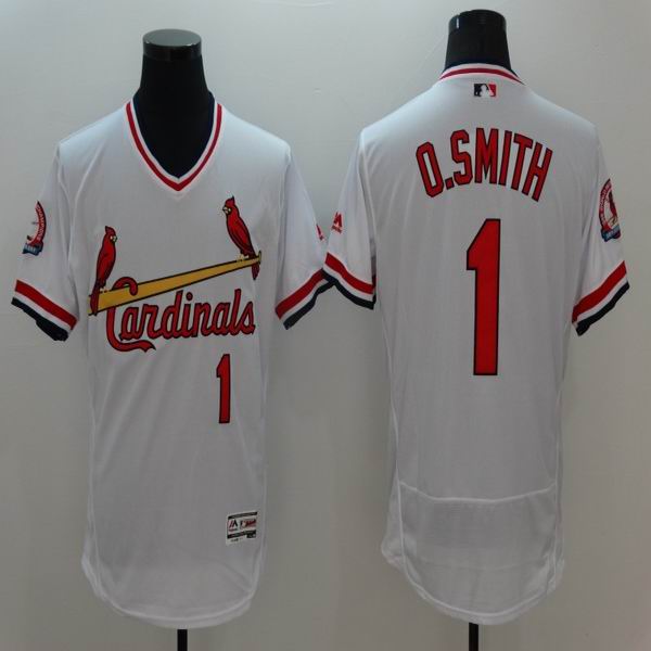 2016 St. Louis Cardinals 1 Ozzie Smith white throwback Flexbase Authentic Collection men baseball MLB Jerseys