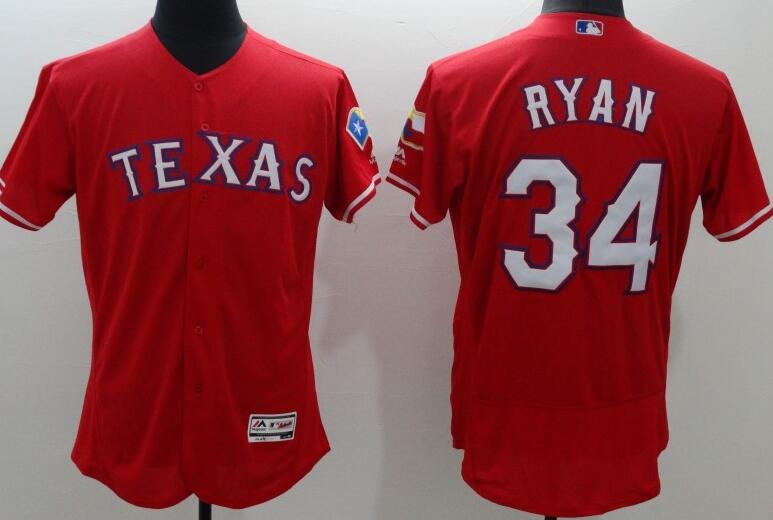 2016 Texas Rangers 34 Nolan Ryan red elite baseball jersey