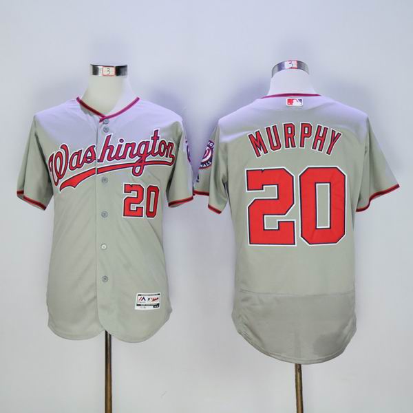 2016 Washington Nationals 20 Daniel Murphy gray Flexbase Authentic Collection men baseball  men mlb baseball Jersey