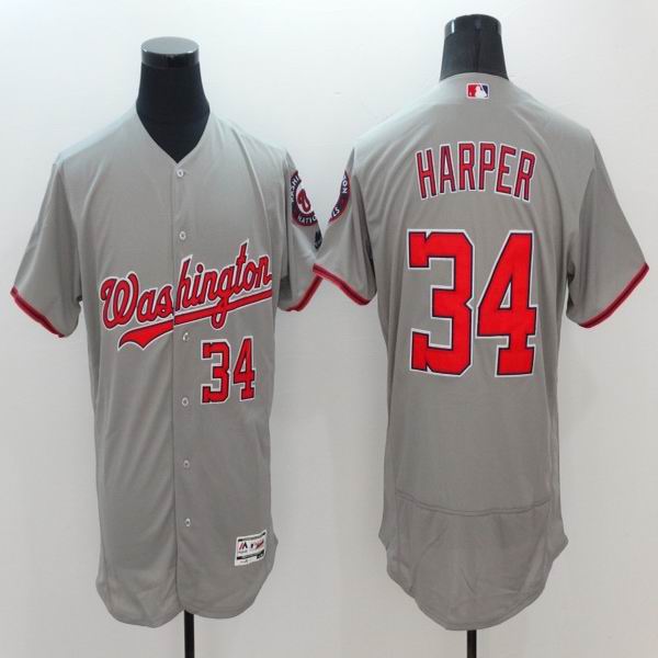 2016 Washington Nationals 34 Bryce Harper gray Flexbase Authentic Collection  men mlb baseball Jersey