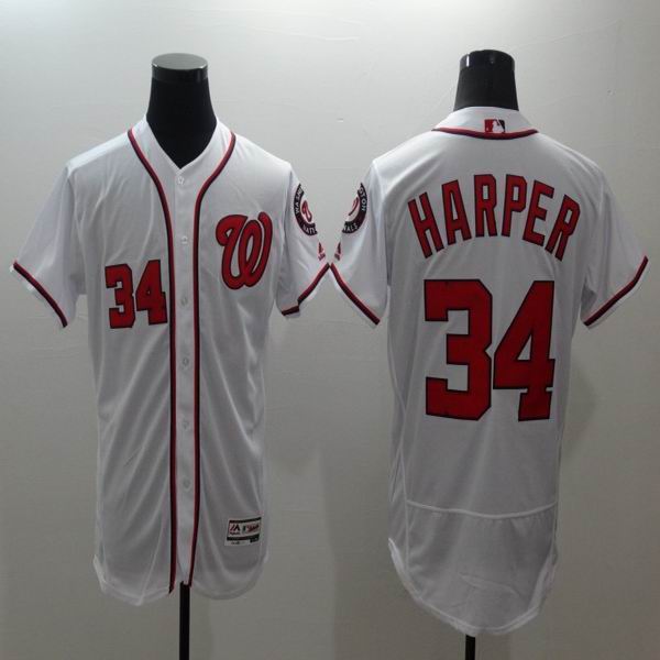2016 Washington Nationals 34 Bryce Harper white elite  men mlb baseball Jersey