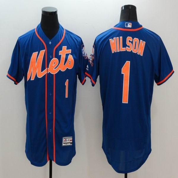 2016 new york Mets 1 Mookie Wilson blue Flexbase Authentic Collection Jersey