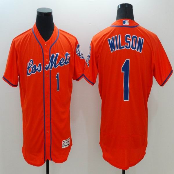 2016 new york Mets 1 Mookie Wilson orange Flexbase Authentic Collection Jersey