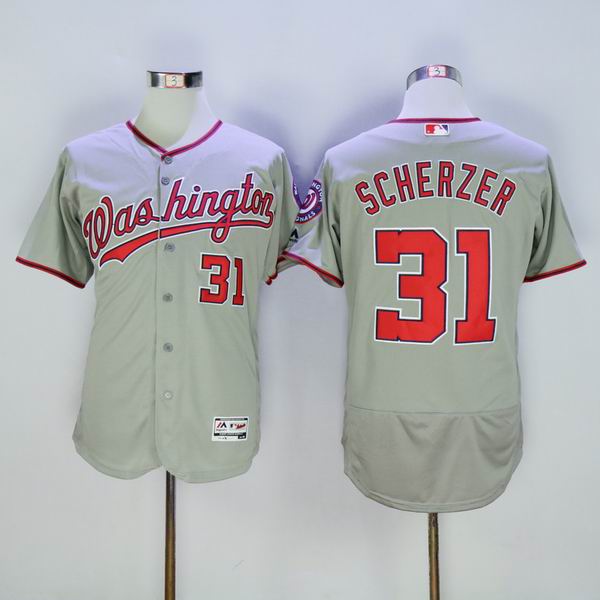 2016 washington nationals 31 Max Scherzer gray Flexbase Authentic Collection  men mlb baseball Jersey