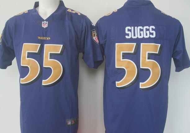 2017 Nike Baltimore Ravens Rush Fashion Legend 55 Terrell Suggs men nfl Purple Limited Jerseys