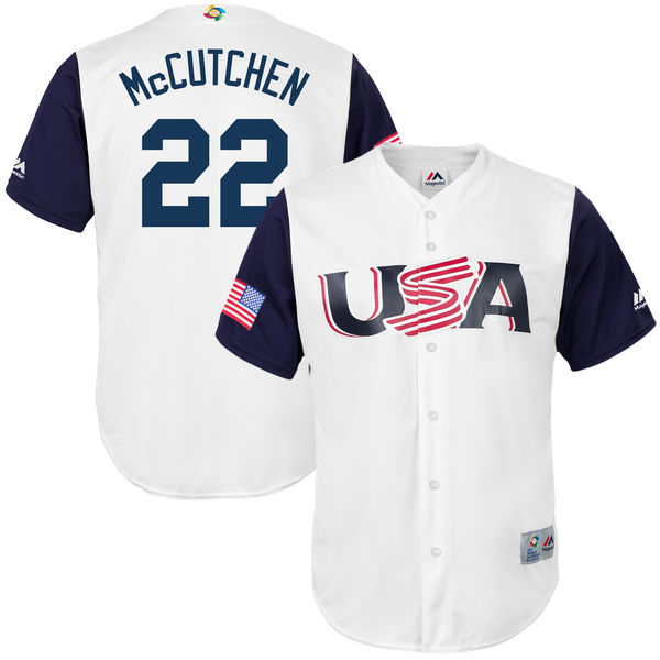 22 Andrew McCutchen white blue men 2017 World Baseball Classic Team Jersey