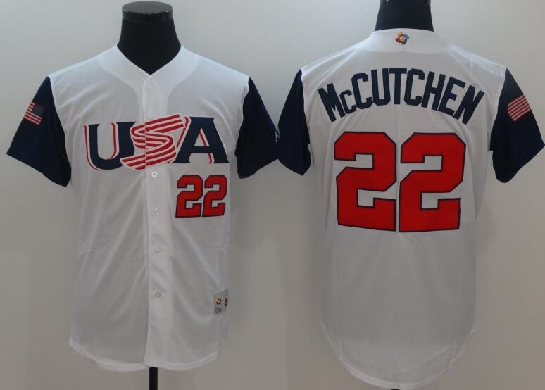 22 Andrew McCutchen white men 2017 World Baseball Classic Team Jersey