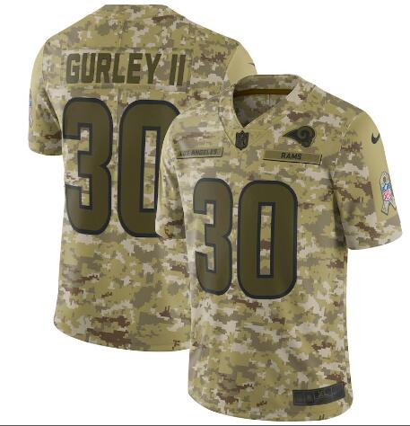 Men's Los Angeles Rams Todd Gurley II Nike Camo Salute to Service Limited Jersey