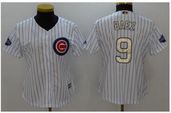 2016 World Series Champions Chicago Cubs 9 Javier Baez grey Flexbase women baseball jerseys