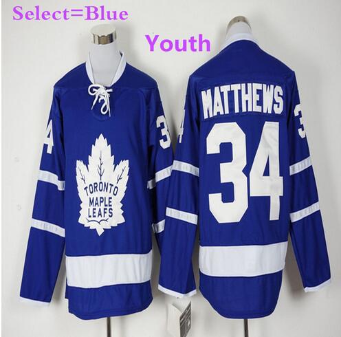 Youth #34 Auston Matthews Blue Jersey