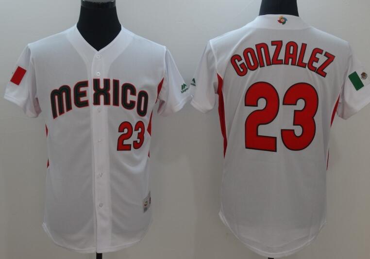 23 Adrian Gonzalez white men 2017 World Baseball Classic Team Jersey