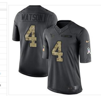 Nike Houston Texans 4 Deshaun Watson green Men Stitched Salute To Service Limited Jersey