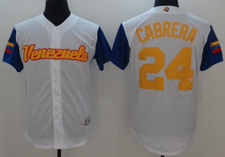 24 Miguel Cabrera white men 2017 World Baseball Classic Team Jersey