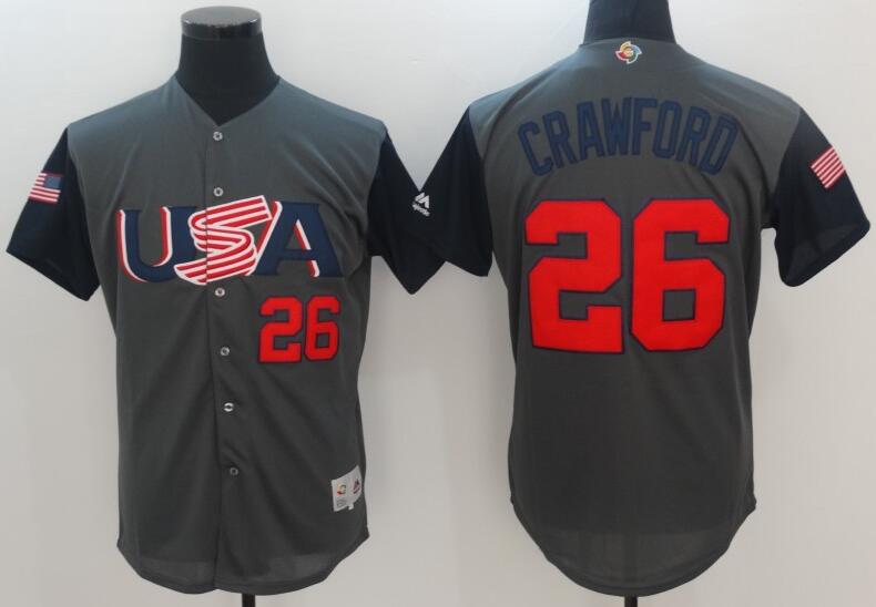 26 brandon crawford grey men 2017 World Baseball Classic Team Jersey