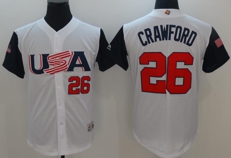 26 brandon crawford white men 2017 World Baseball Classic Team Jersey