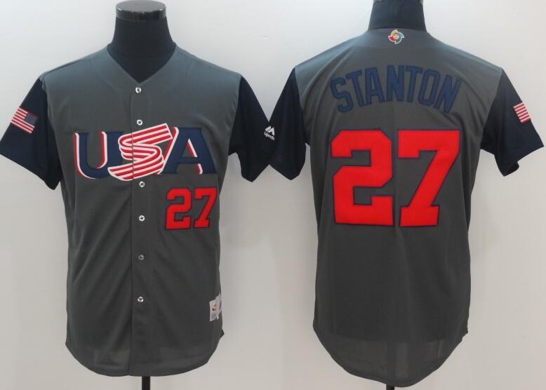 27 Giancarlo Stanton grey men 2017 World Baseball Classic Team Jersey