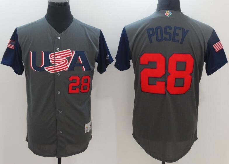 28 Buster Posey men 2017 World Baseball Classic Team Jersey