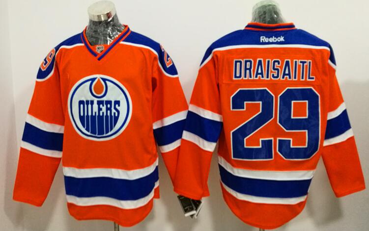 Oilers 29 Leon Draisaitl Orange Premier Alternate Jersey