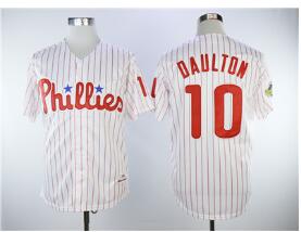 Men's Philadelphia Phillies #10 Darren Daulton White(Red Strip) New Cool Base Stitched MLB Jersey