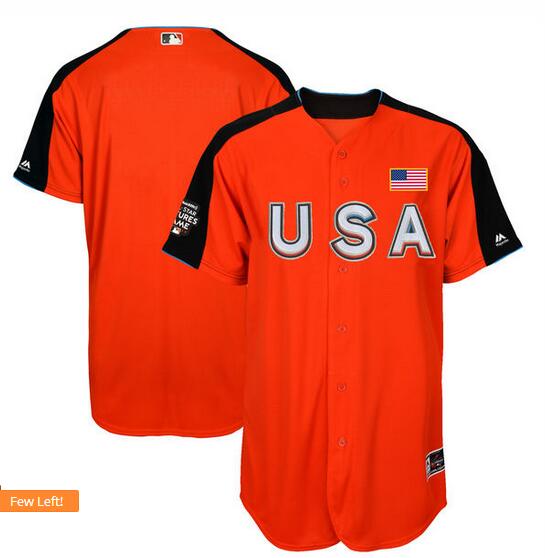 Men's Team USA Majestic Orange 2017 MLB All-Star Futures Game   On-Field Jersey