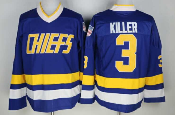 The Movie Charlestown Chiefs 3 Killer White Movie Hockey Jersey